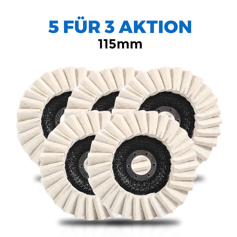 ⚡50 % RABATT !!✨ Wollpolierscheibe für Winkelschleifer – Hochglanz-Spiegelfinish! Langlebig Vielseitig! 🔧