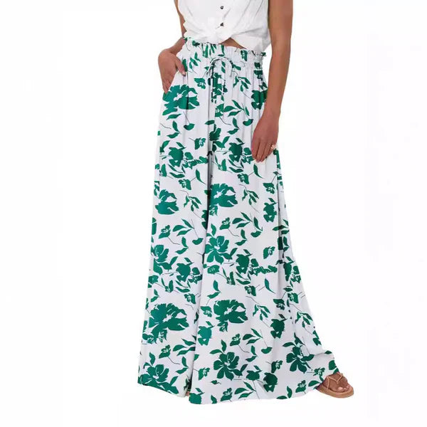 💕Weit geschnittene Hose mit Blumenmuster und hoher Taille