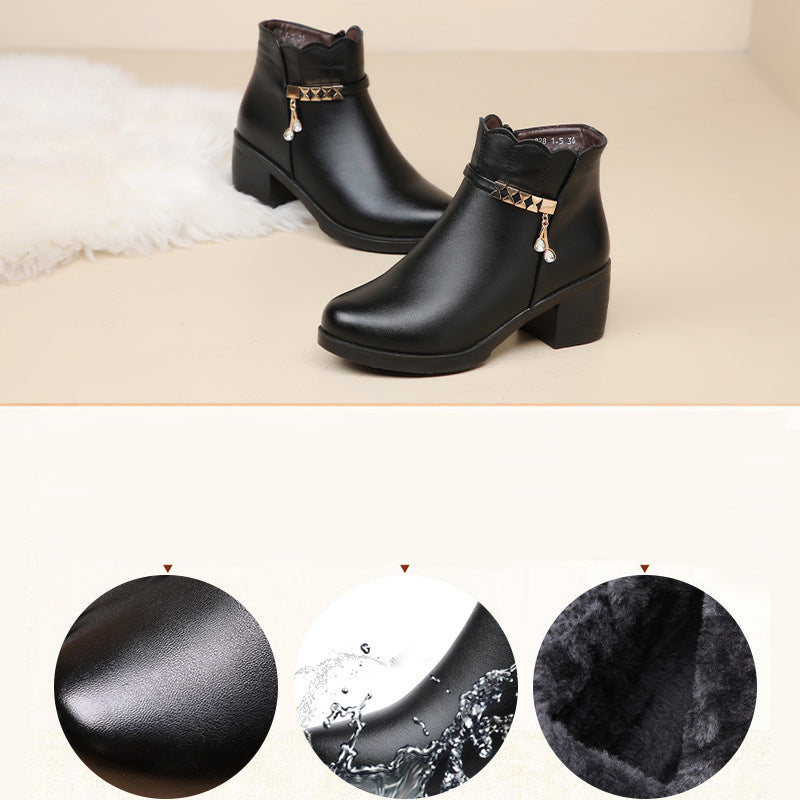 Damen-Winterstiefeletten mit Plüschfutter 【VERSANDKOSTENFREI】