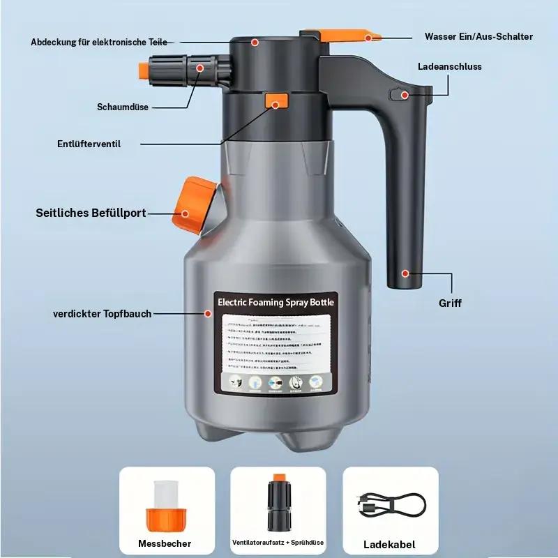 Elektrische Autowasch-Schaumpistole, Hand-Hochdruckreiniger, multifunktional, großes Fassungsvermögen, lange Akkulaufzeit, für Autos, Küche, Haushaltsreinigung