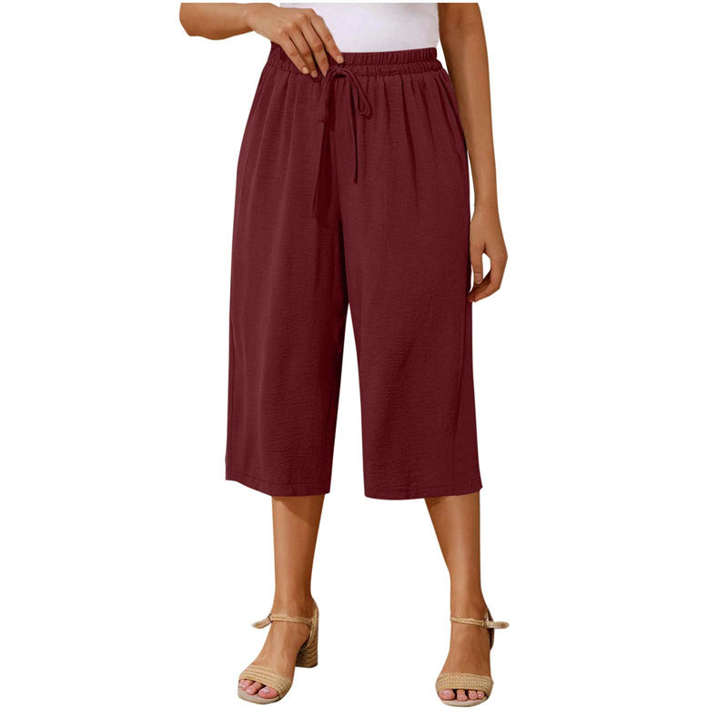 đđ„Caprihose fĂŒr Damen mit Kordelzug und lĂ€ssigem Schnitt