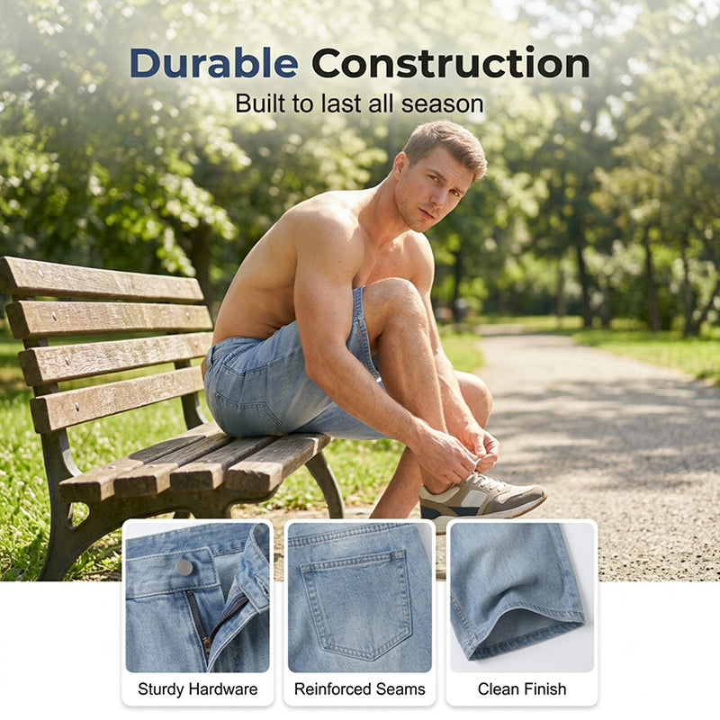 đ 50% RABATT! âď¸ Herren Denim-Shorts mit lässiger, lockerer Passform â Bequem, strapazierfähig & vielseitig fĂźr Sommer & Freizeit đ