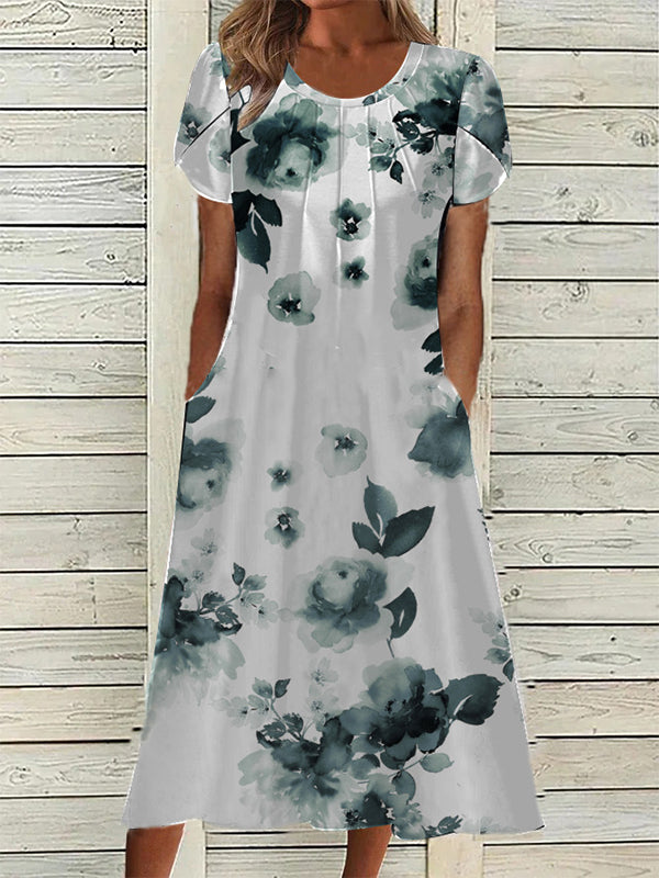 đ⨠DAMEN ELEGANTES RUNDHALSKLEID MIT AUFDRUCK â 50% RABATT! Zeitloser Schnitt, schmeichelhafte A-Linie & perfekt fĂźr festliche Anlässe, Hochzeiten oder den Alltag đ¸