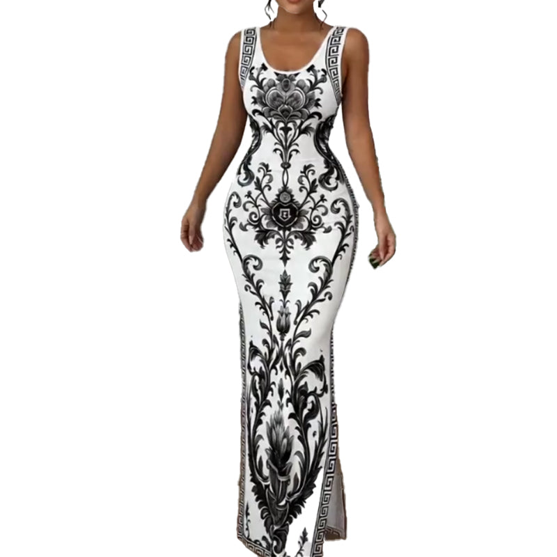 đ 50% Rabatt: Damen Maxikleid mit Blumenmuster | Premium Stoff & figurbetont fĂźr Urlaub & Anlässe â¨