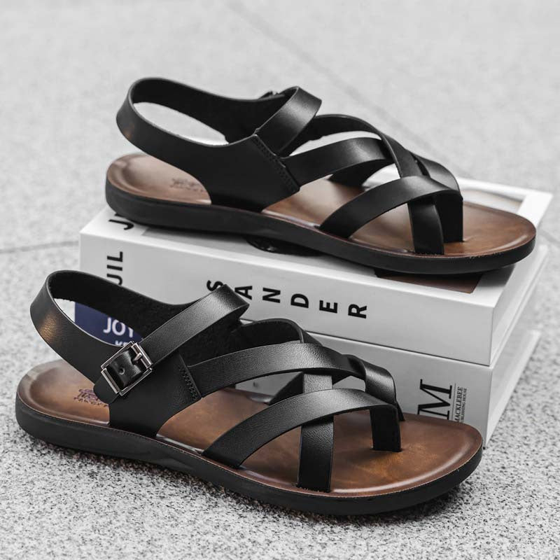 【⏰Begrenztes Angebot – 50 % Rabatt!】Herren Römersandalen Sommer Lässig Weiche Sohle Strandschuhe