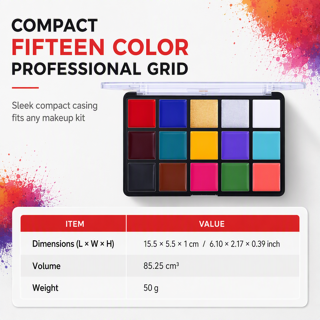 ⏳Zeitlich begrenztes Angebot⏳ 🎨 Palette mit 15 Farben ölbasierter Gesichts- und Körperfarbe