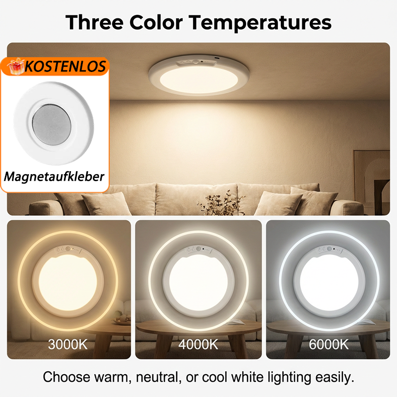 Wiederaufladbare LED-Deckenleuchte mit Bewegungssensor💡⚡Licht per Sprachbefehl – Schluss mit dem lästigen Drücken von Schaltern🔌