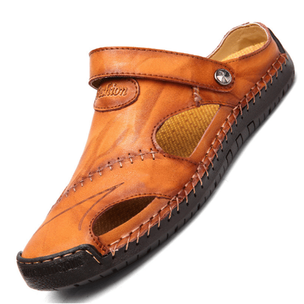 📢50% zeitlich begrenzter Rabatt✨Große Größe Weiches Leder Männer Atmungsaktive Outdoor-Sandalen