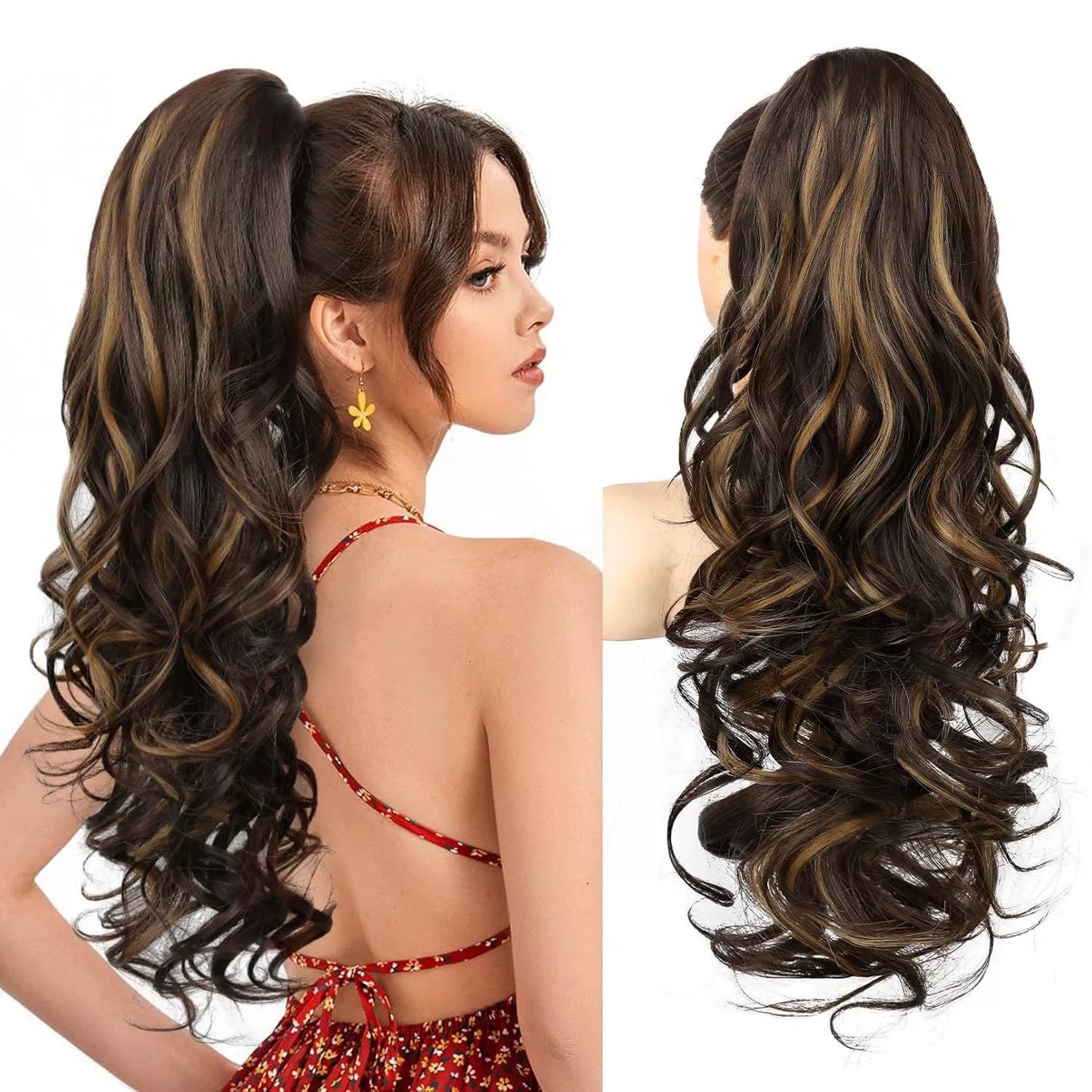 💜Zeitlich begrenzte Aktion 50 % Rabatt💜Clip-on-Haarverlängerung für welligen Pferdeschwanz