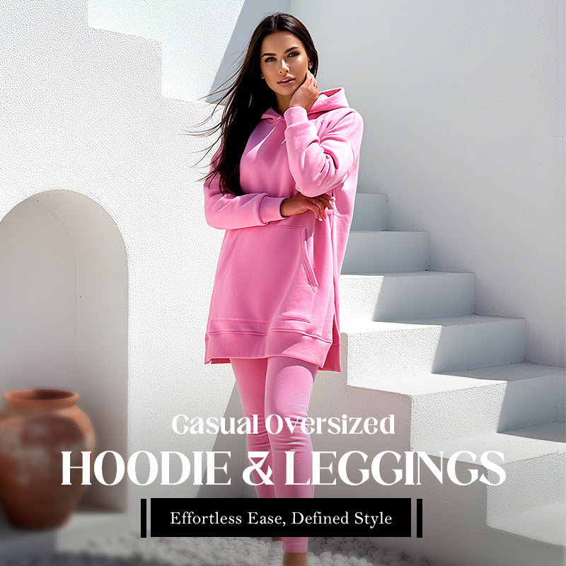 🍂 LETZTER TAG DER AKTION – 50 % RABATT 🍂 Stilvolles Hoodie- und Hosen-Set für Damen