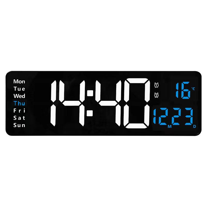 【⏰Limitiertes Angebot – 50 % Rabatt!】⚡40cm große Digitaluhr mit Temperatur, Datum, automatischer Sommerzeit, Nachtlicht und automatischem Helligkeitsdimmer
