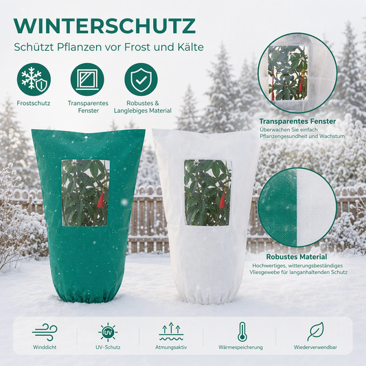📢📢50% RABATT !!⏰🌱Winterschutz-Pflanzenhülle mit Reißverschluss und Kordelzug zum Frostschutz