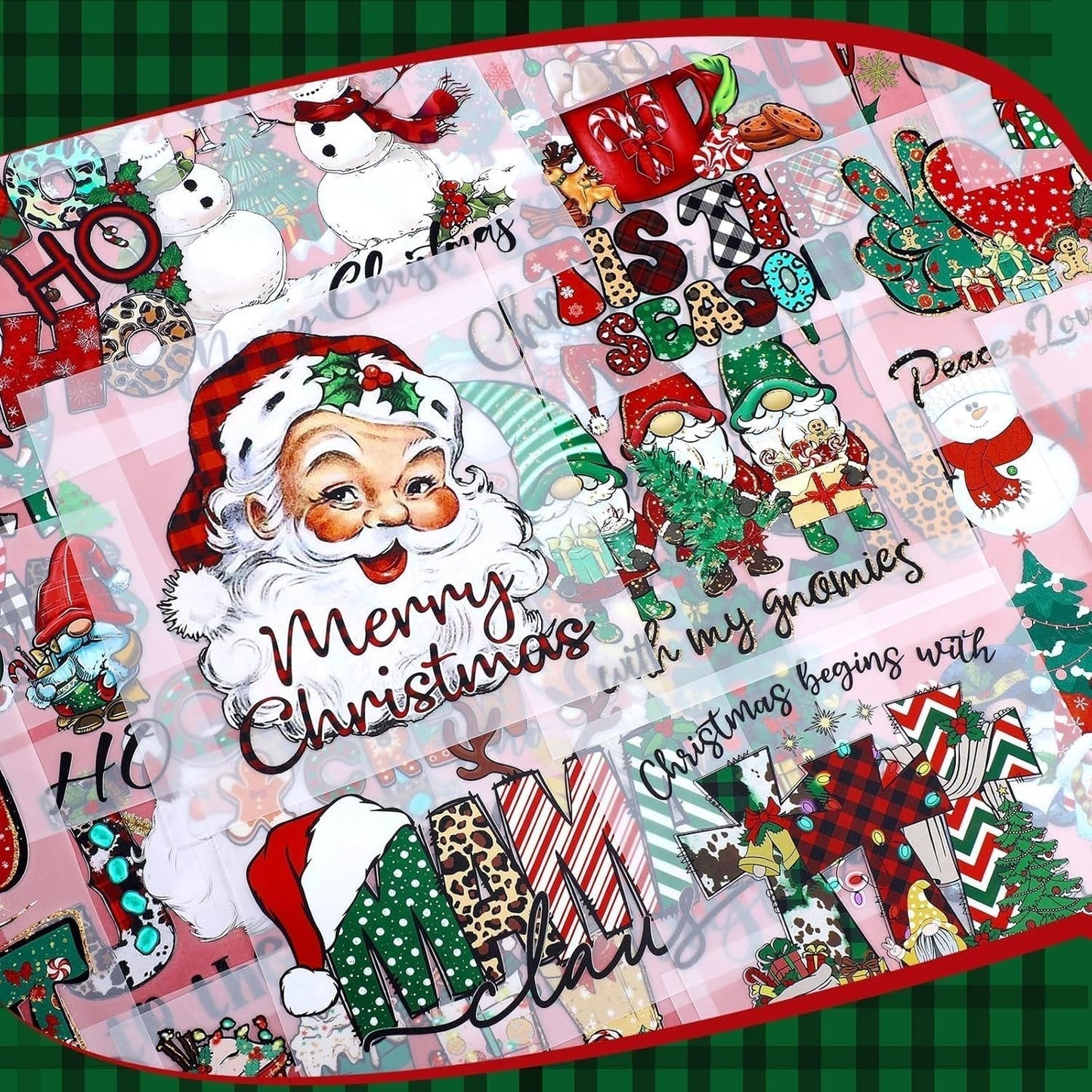 🎄15-teiliges Weihnachts-Überraschungs-DTF-Transfer-Set für festliche DIY-Kreationen