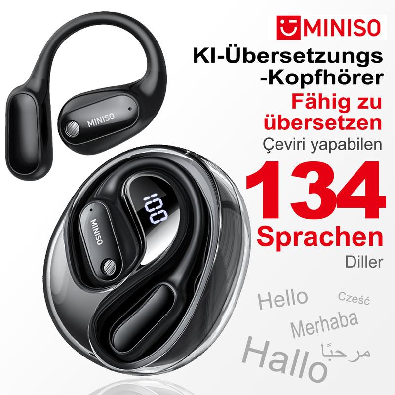 Ki Übersetzungs-Kopfhörer – Echtzeit-Übersetzung in 134 Sprachen mit App, Bluetooth 6.0, Kabellose Earbuds für Musik & Anrufe, IPX5 Wasserdicht, Lange Akkulaufzeit