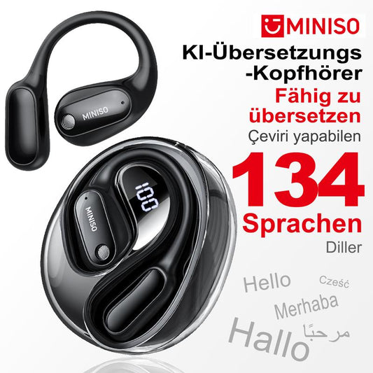 Ki Übersetzungs-Kopfhörer – Echtzeit-Übersetzung in 134 Sprachen mit App, Bluetooth 6.0, Kabellose Earbuds für Musik & Anrufe, IPX5 Wasserdicht, Lange Akkulaufzeit