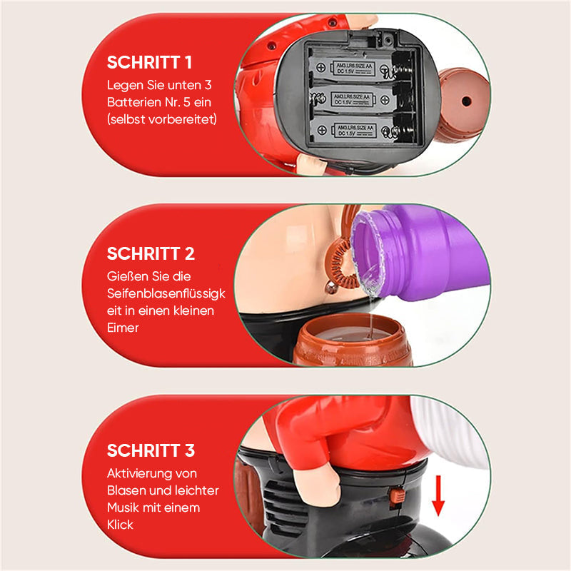 🎅 50% RABATT! 🫧 Weihnachtsmann Seifenblasenmaschine – Festlich & spaßig für Kinder ✨