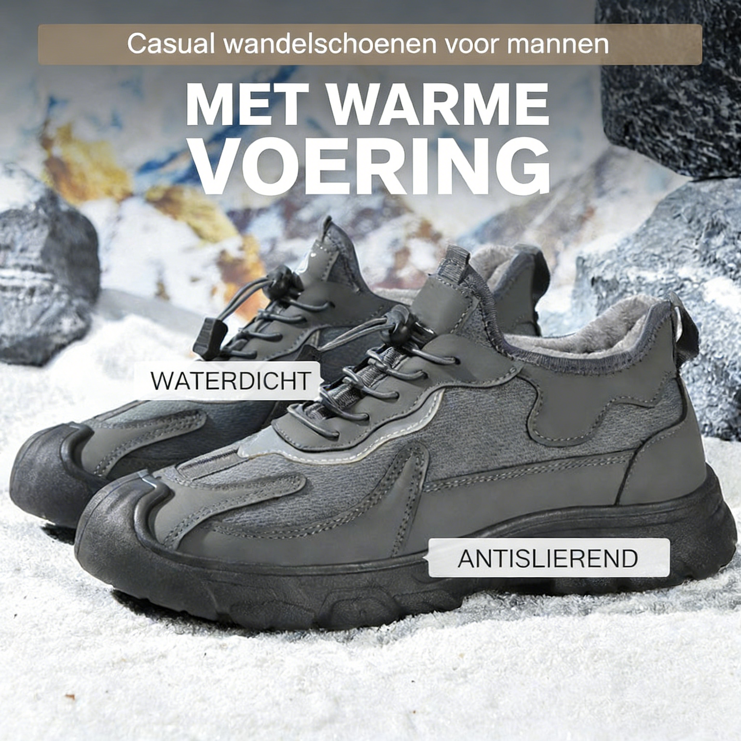 Casual-Wanderschuhe für Herren mit warmem Futter