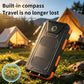 Tragbare Solar-Powerbank, Solar-Ladegerät mit zwei LED-Taschenlampen, Powerbank für Reisen und Camping