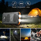 Tragbare Solar-Powerbank, Solar-Ladegerät mit zwei LED-Taschenlampen, Powerbank für Reisen und Camping