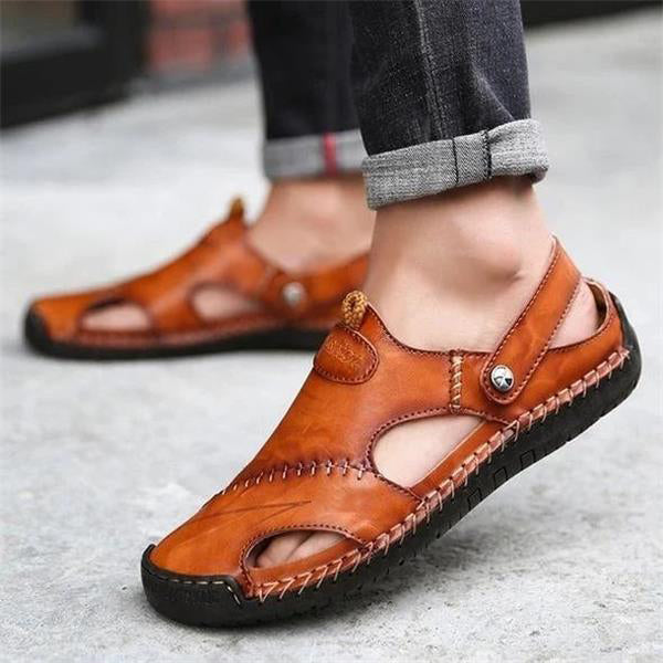 📢50% zeitlich begrenzter Rabatt✨Große Größe Weiches Leder Männer Atmungsaktive Outdoor-Sandalen