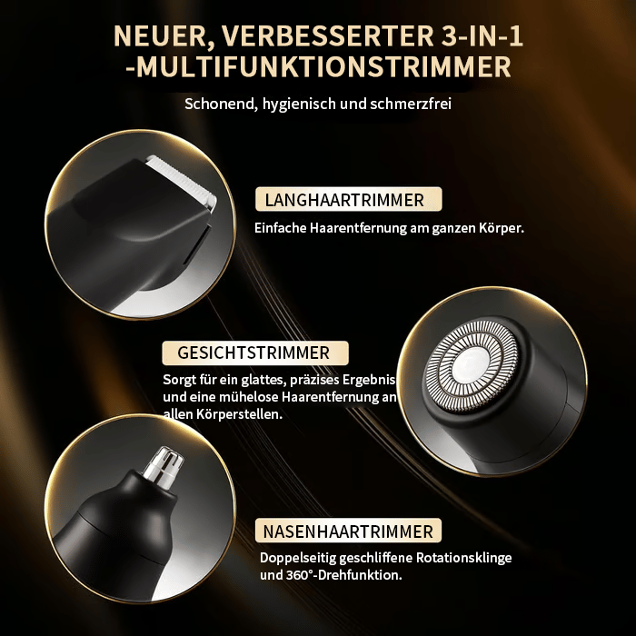 🔥Über 50.000 verkauft🪒Elektrischer Intim- & Nasenhaartrimmer, wasserdicht, austauschbare Keramik-Scherköpfe, Nass-/Trockenbetrieb, Geschenk für Männer, Frauen und Ehemänner🎁