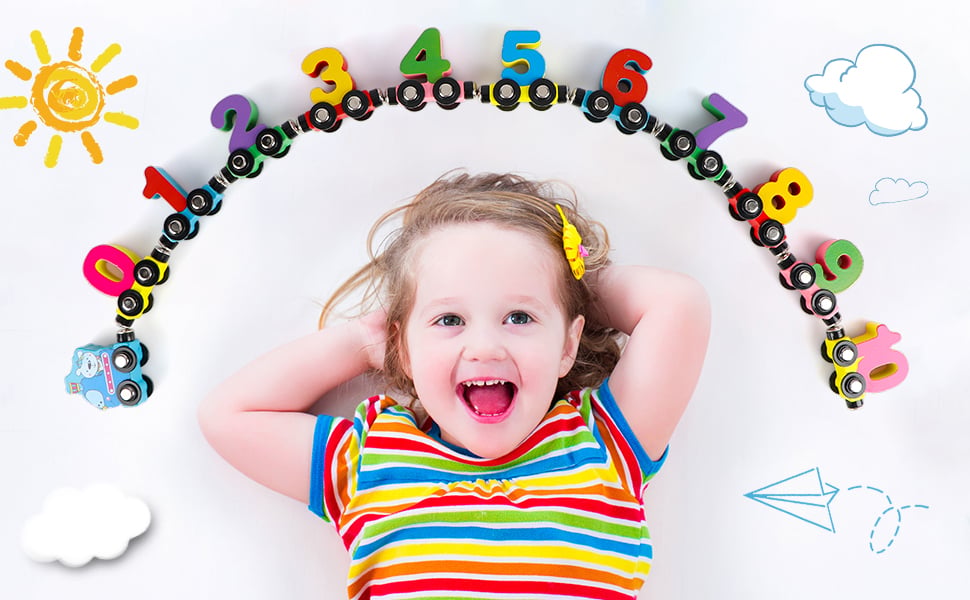 🚗 50 % RABATT! 🔥 Magnetischer Holzzug mit Zahlen & Buchstaben – Pädagogisches Lernspielzeug & Motorik-Puzzle für Kinder 🔤🚂