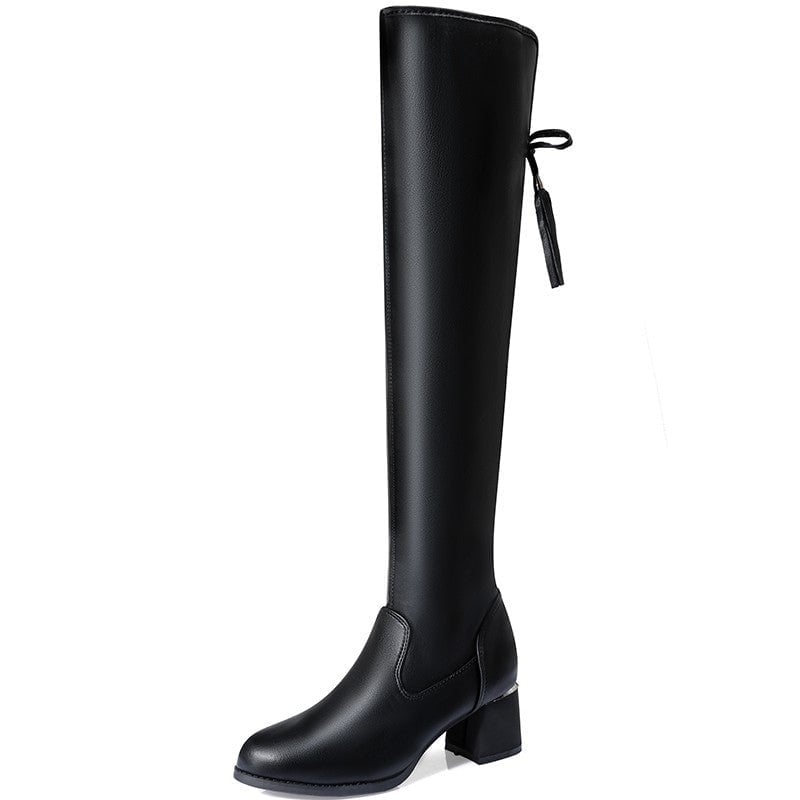 🔥Damen-Stretch-Lederstiefel