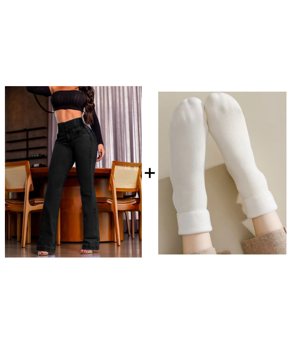 💕Frühlingsneuheit👖Stretch-Schlagjeans mit hohem Bund