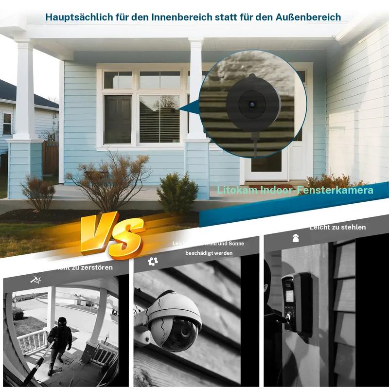 🔥 Kristallklare 2K-Überwachungskamera 🎥 Farbnachtsicht 🌙 24/7-Aufzeichnung und intelligente Alarme 🚨 Einfache Installation! 🔒