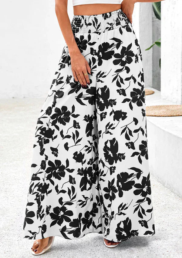 💕Weit geschnittene Hose mit Blumenmuster und hoher Taille