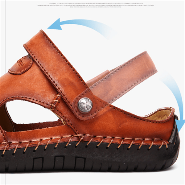 📢50% zeitlich begrenzter Rabatt✨Große Größe Weiches Leder Männer Atmungsaktive Outdoor-Sandalen
