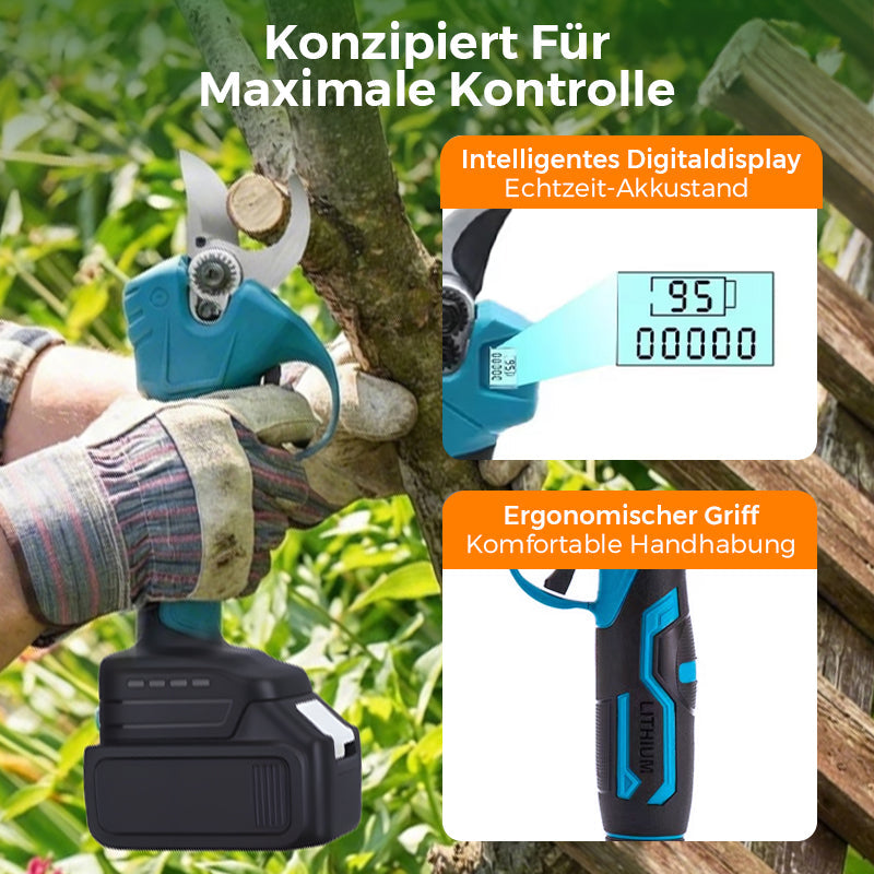 🔥 50% RABATT! ✨ ELEKTRISCHE GARTENSCHEERE - Akku & 10mm Schnittkapazität, 2h Schnellladung, Ergonomisch für Garten und Obstgarten 🌿🔋