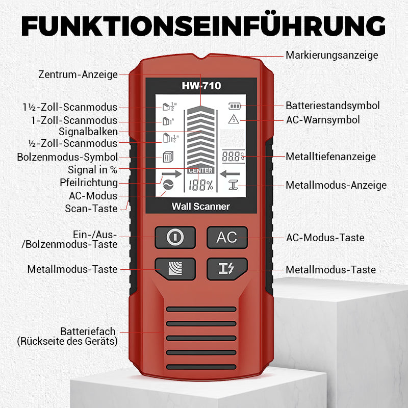 💥Begrenzte Zeit 57% Rabatt🔥Multifunktionaler Handheld Metall und Wand Detektor