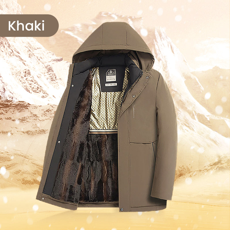 🧥 66% RABATT JETZT! ✨ Herren Wintermantel mit Abnehmbarer Kapuze - Hochleistungs-Daunenisolierung & Wasserdichtes Design für Arktische Temperaturen ❄️🛡️