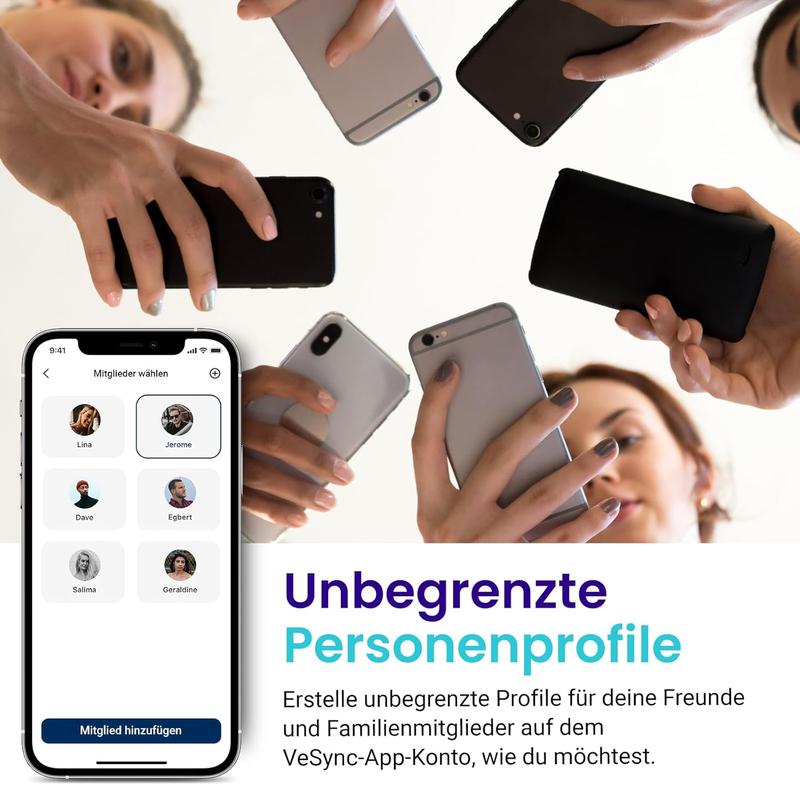 Personenwaage Körperfettwaage 180kg/0,05kg, Waage Personen mit APP, Bluetooth Körperwaage für13 Körperwerte, Personenwaage digital, Waage mit Körperfett und Muskelmasse, BMI, Protein