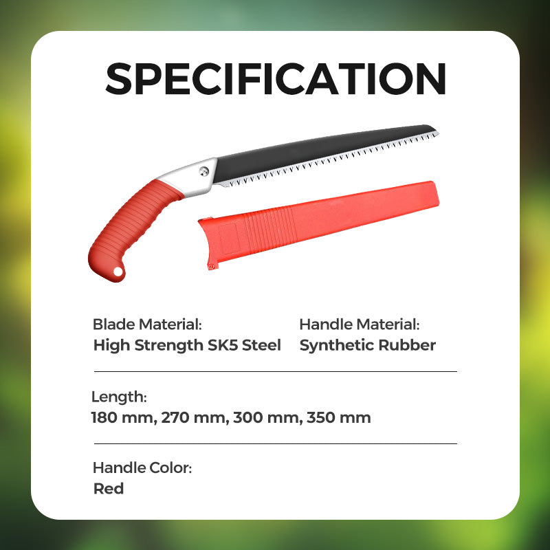 🌿 50% OFF NOW ! ⚡ Lightweight And Sharp Universal Pruning Saw With Sheath – SK5 Steel, Fast Cutting & Ergonomic Grip 🔪