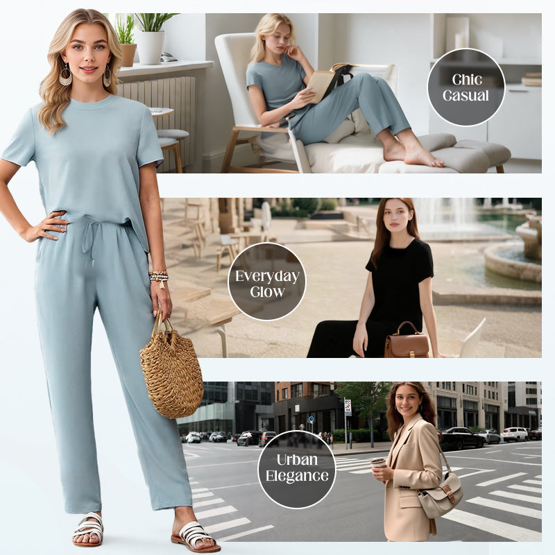 🌸 Weiches, lässiges Damen-Set aus Oberteil und Hose