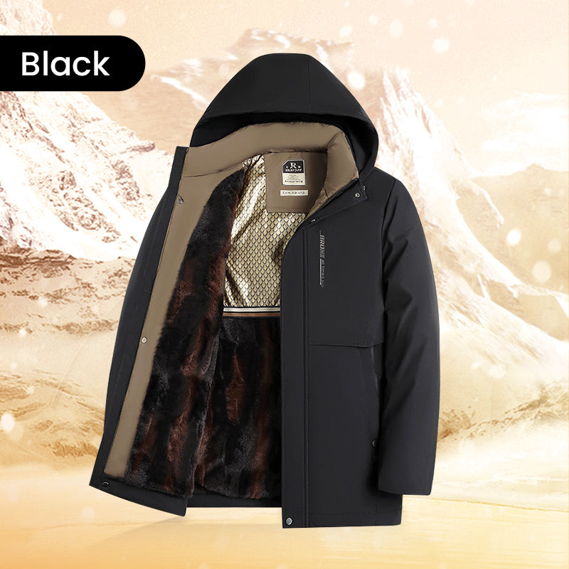 🧥 66% RABATT JETZT! ✨ Herren Wintermantel mit Abnehmbarer Kapuze - Hochleistungs-Daunenisolierung & Wasserdichtes Design für Arktische Temperaturen ❄️🛡️