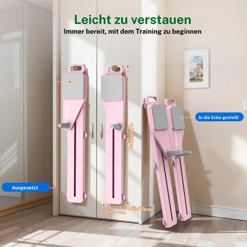 Multifunktions-Bauchtrainingsbrett faltbarer Pilates-Reformer mit Kniematte Timer & Widerstandsbändern für zu Hause Training Bauch Rücken Schultern Beine
