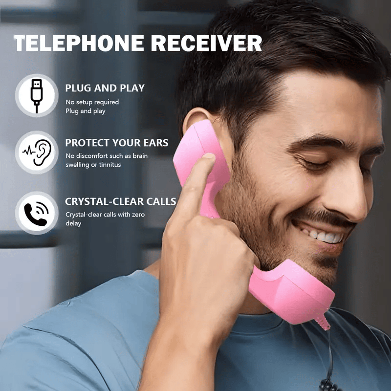 🎄Weihnachtsangebot📞Retro-Telefonhörer für iPhone & Android – Vintage-Hörer mit Typ-C, HD-Mikrofon & Lautsprecher
