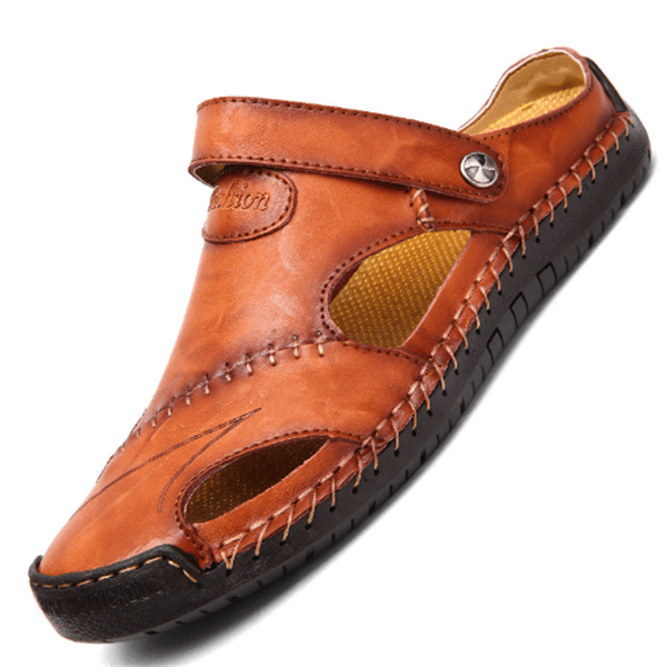 📢50% zeitlich begrenzter Rabatt✨Große Größe Weiches Leder Männer Atmungsaktive Outdoor-Sandalen