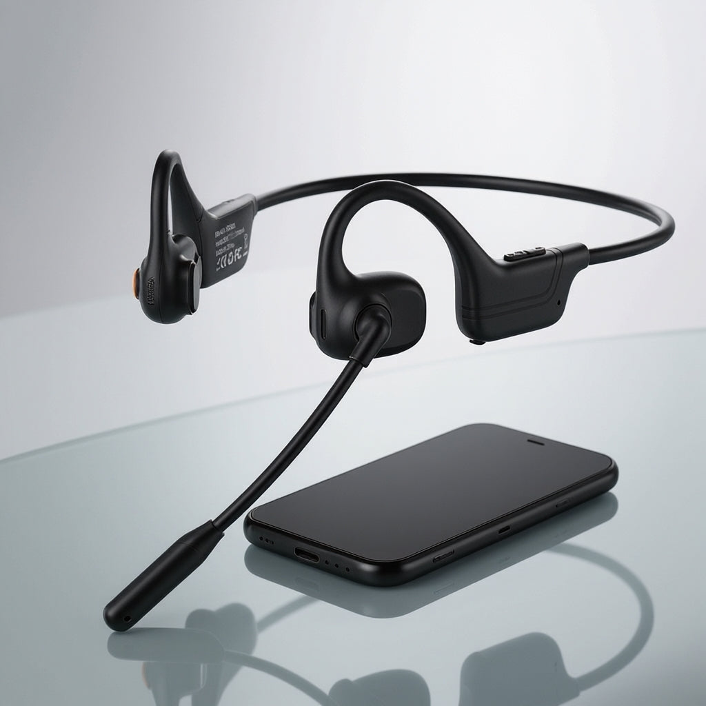 🎧 50% RABATT! 🗣️ Leichter Open-Ear-Kopfhörer – Flexibles Mikrofon, Rauschunterdrückung & komfortabel – Ideal für Telefonate, Spaziergänge & den Arbeitsalltag ✨