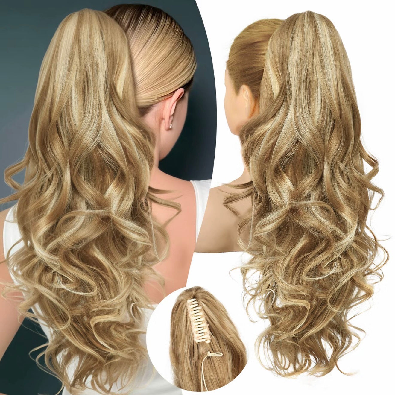 💜Zeitlich begrenzte Aktion 50 % Rabatt💜Clip-on-Haarverlängerung für welligen Pferdeschwanz