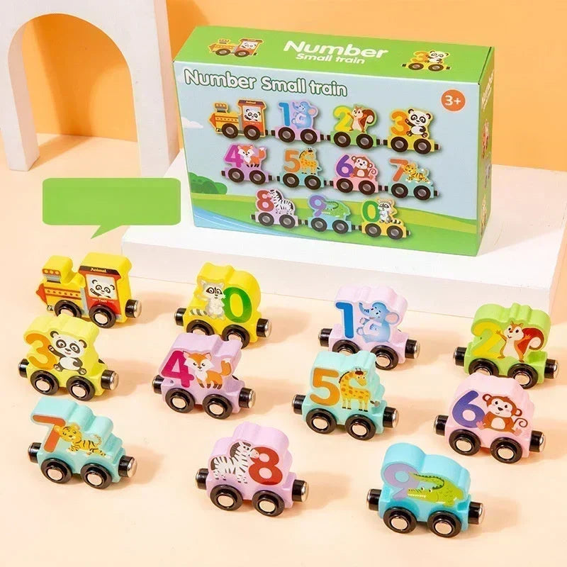🚗 50 % RABATT! 🔥 Magnetischer Holzzug mit Zahlen & Buchstaben – Pädagogisches Lernspielzeug & Motorik-Puzzle für Kinder 🔤🚂