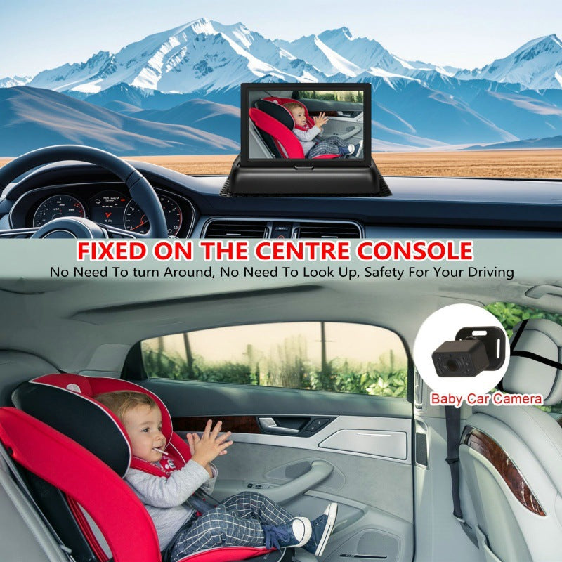【Baby-Autospiegel】👶 Rücksitz-Babyfon mit kristallklarer 1080P-Auflösung und 360°-Drehbarkeit 🔄 | Einfache Plug-and-Play-Installation, Weitwinkel-Sicherheitsspiegel für Eltern