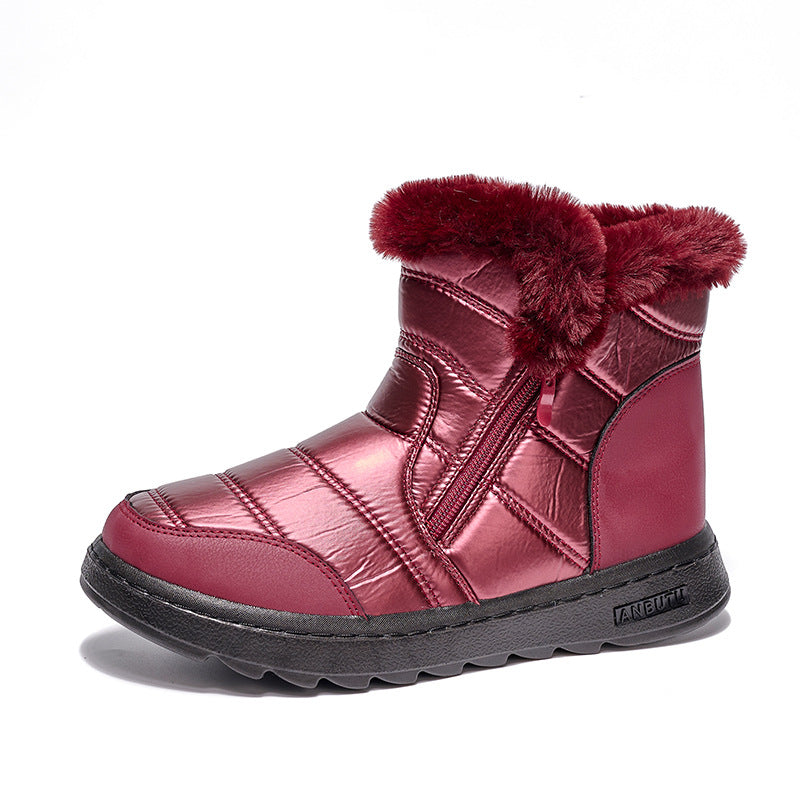🎊Neujahrsverkauf🎊Warme, mit Fell gefütterte, wasserdichte Damen-Slip-On-Stiefel