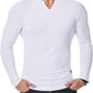 Ripp-Langarmshirt mit V-Ausschnitt für Fitness, Training & Sport