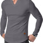 Ripp-Langarmshirt mit V-Ausschnitt für Fitness, Training & Sport