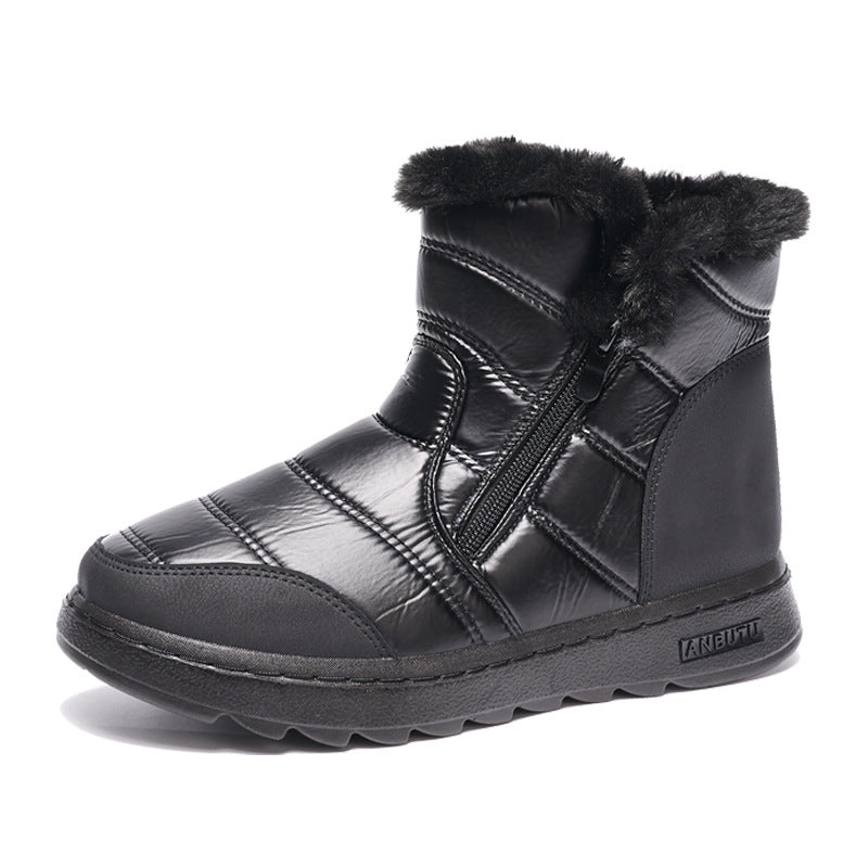 🎊Neujahrsverkauf🎊Warme, mit Fell gefütterte, wasserdichte Damen-Slip-On-Stiefel