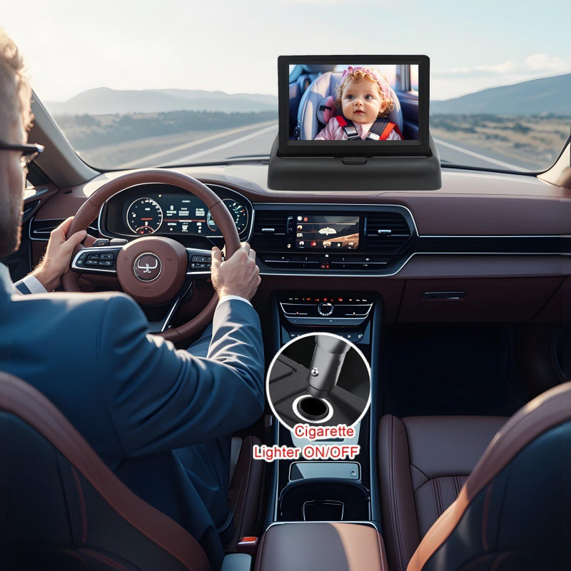 【Baby-Autospiegel】👶 Rücksitz-Babyfon mit kristallklarer 1080P-Auflösung und 360°-Drehbarkeit 🔄 | Einfache Plug-and-Play-Installation, Weitwinkel-Sicherheitsspiegel für Eltern